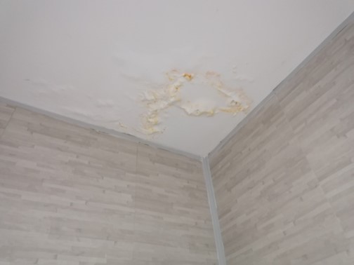 Dégât au plafond d’une salle de bain